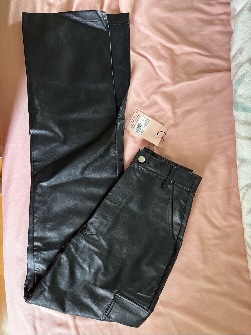 Missguided Black Faux Leather Women’s pant